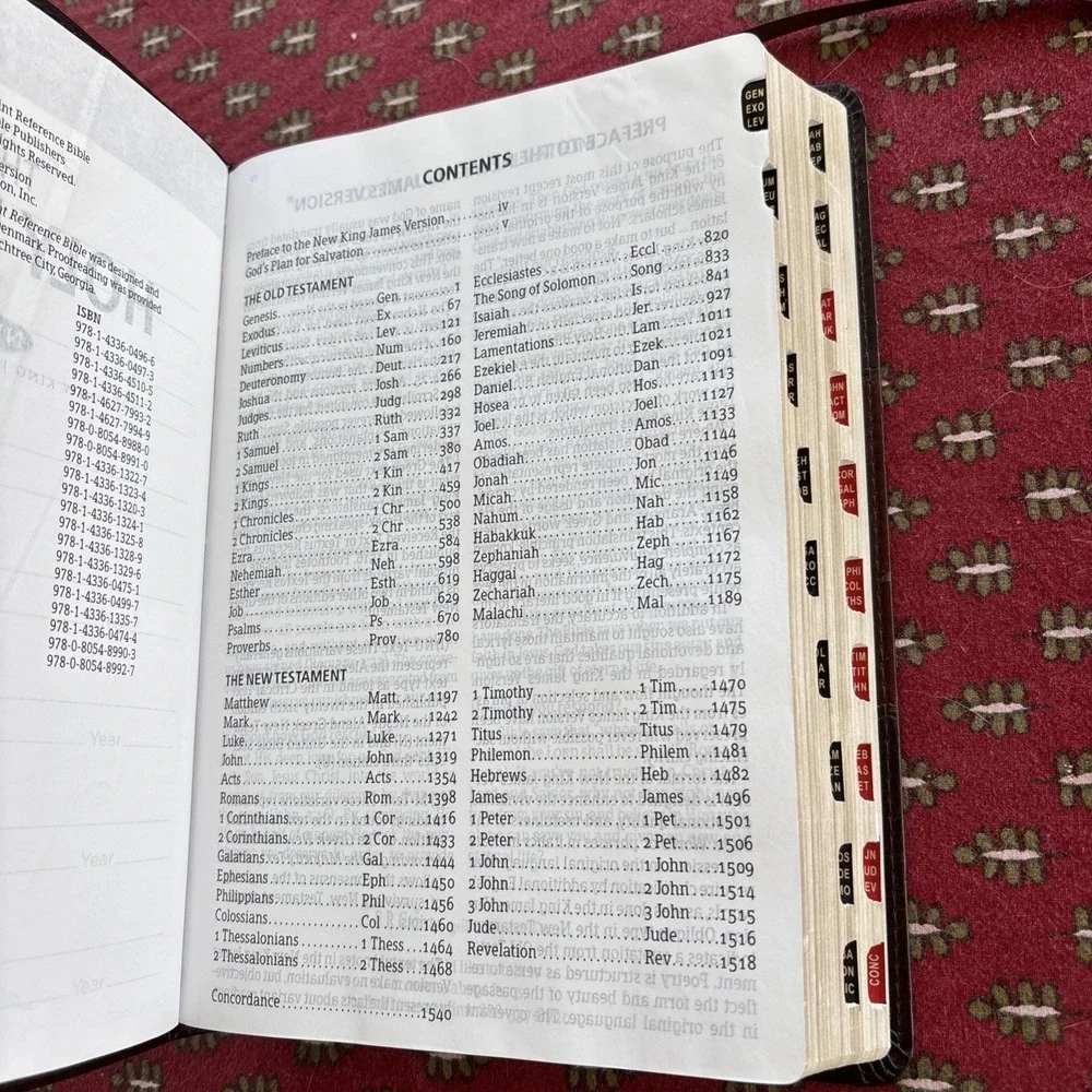 The Holy Bible King James Version Giant Print 2 Tone Brown Leather Thumb Indexed
